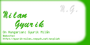 milan gyurik business card